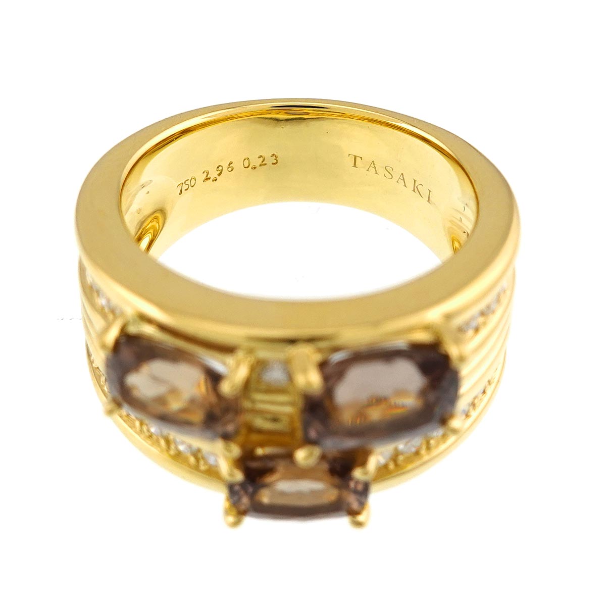 Garnet 2.96ct Diamond 0.23ct Ring 18K YG 750 size6-6.25(US)