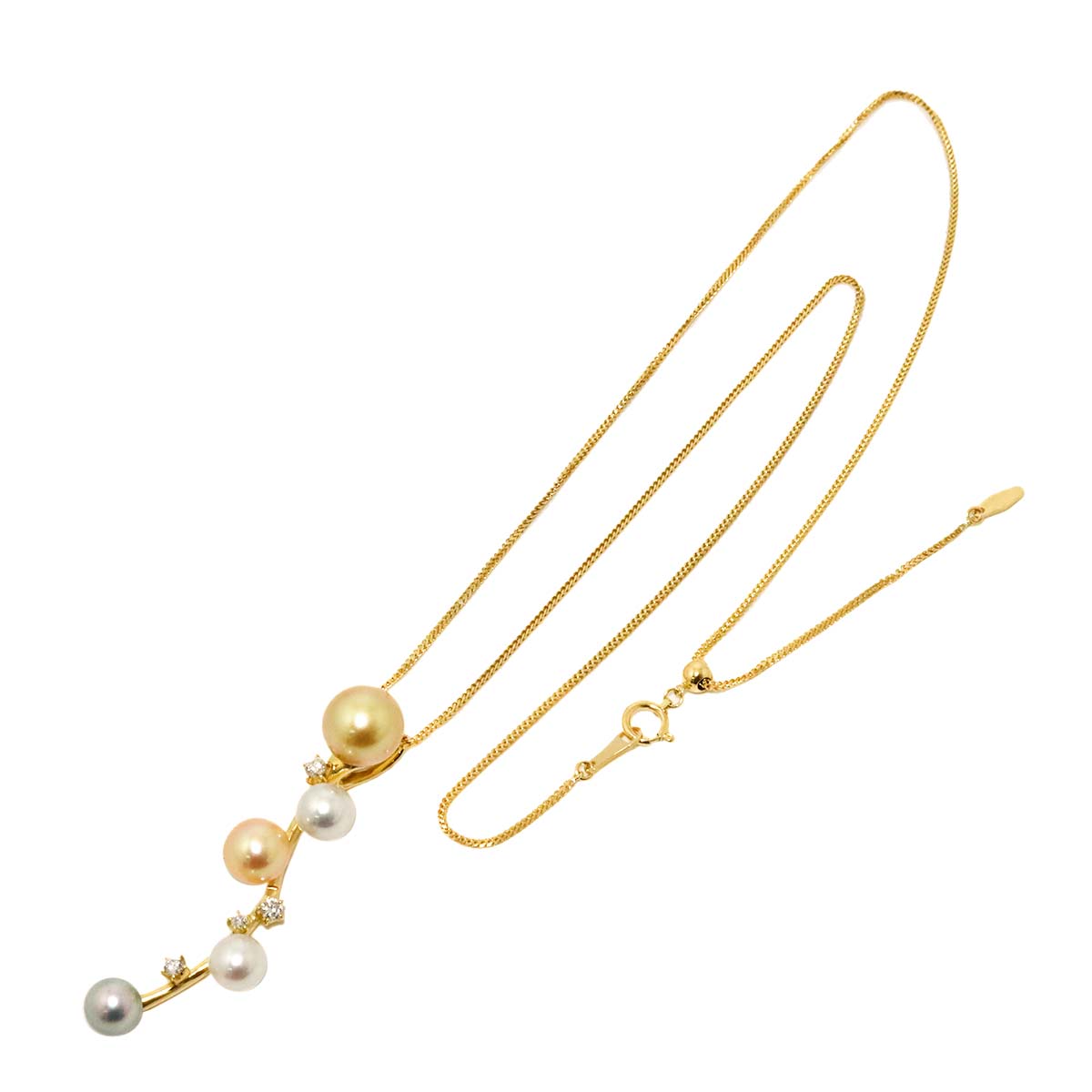 South Sea pearl Akoya Pearl Diamond Necklace 18K YG 750