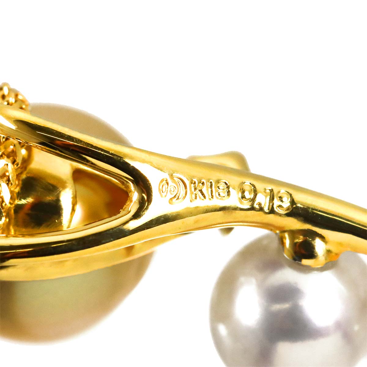 South Sea pearl Akoya Pearl Diamond Necklace 18K YG 750