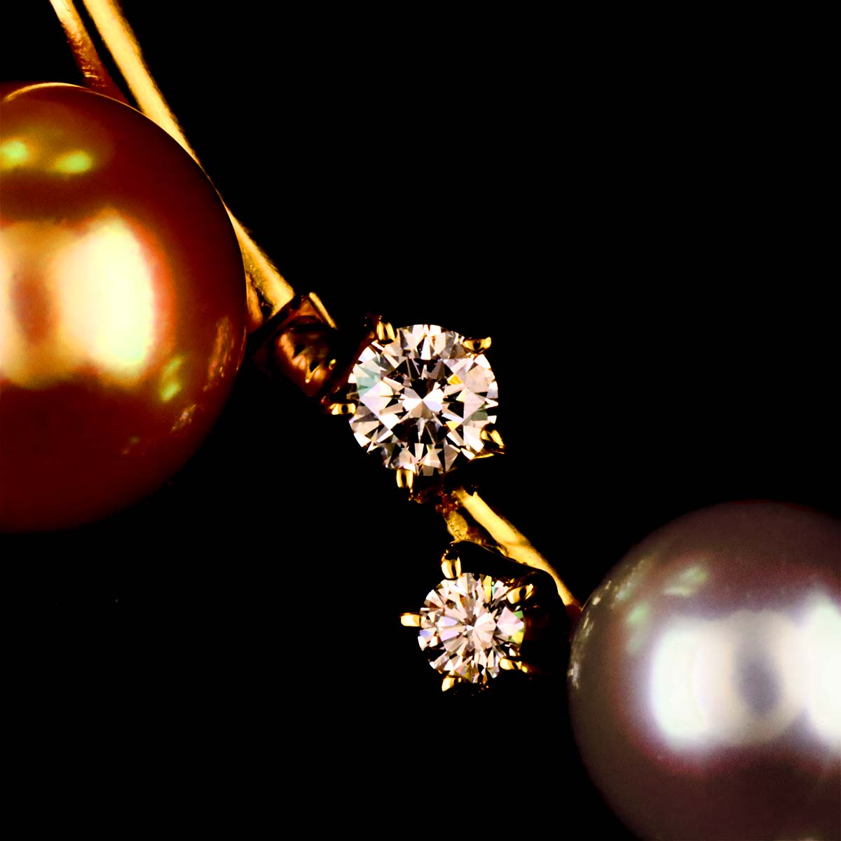 South Sea pearl Akoya Pearl Diamond Necklace 18K YG 750