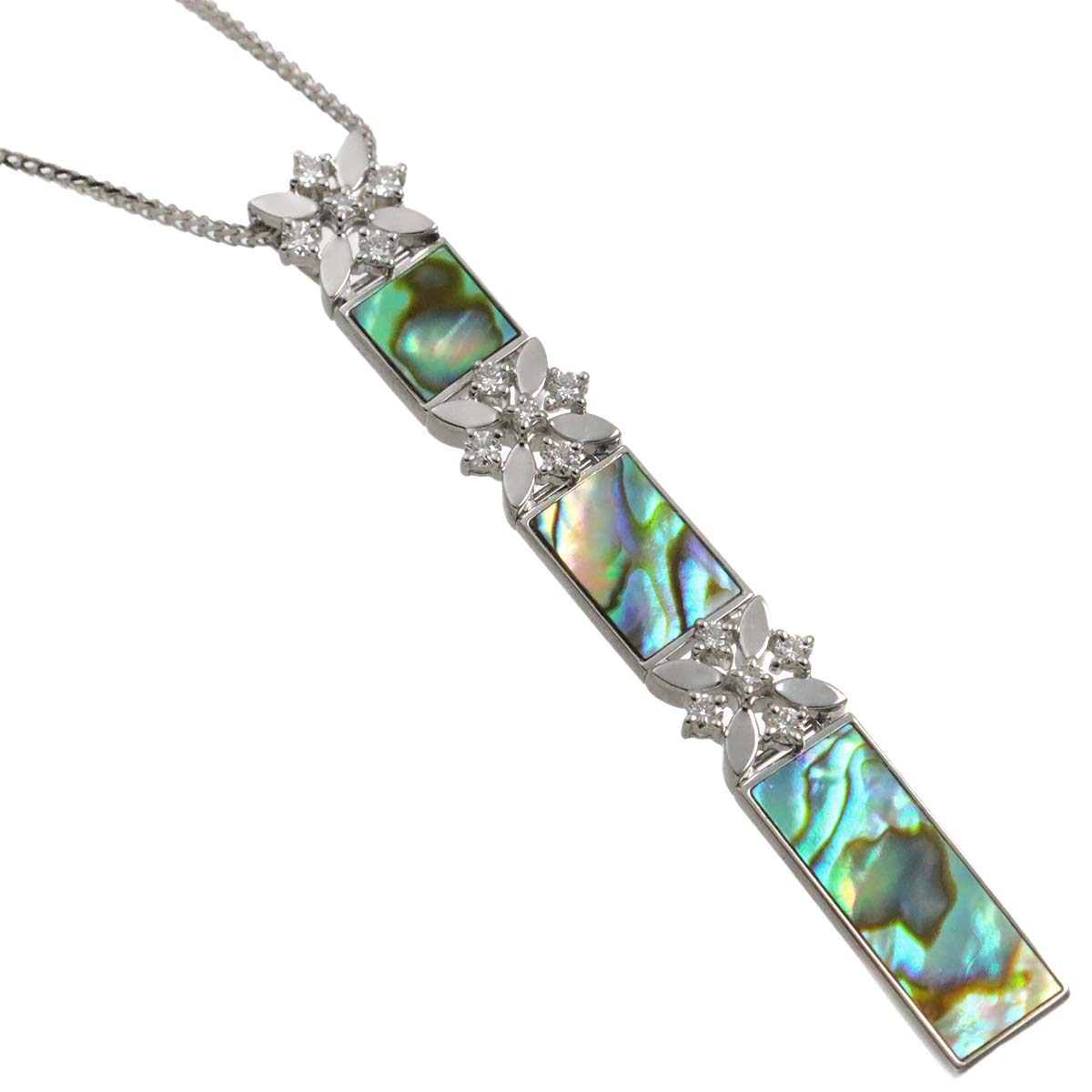 MOP Diamond 0.43ct Necklace 18K WG 750