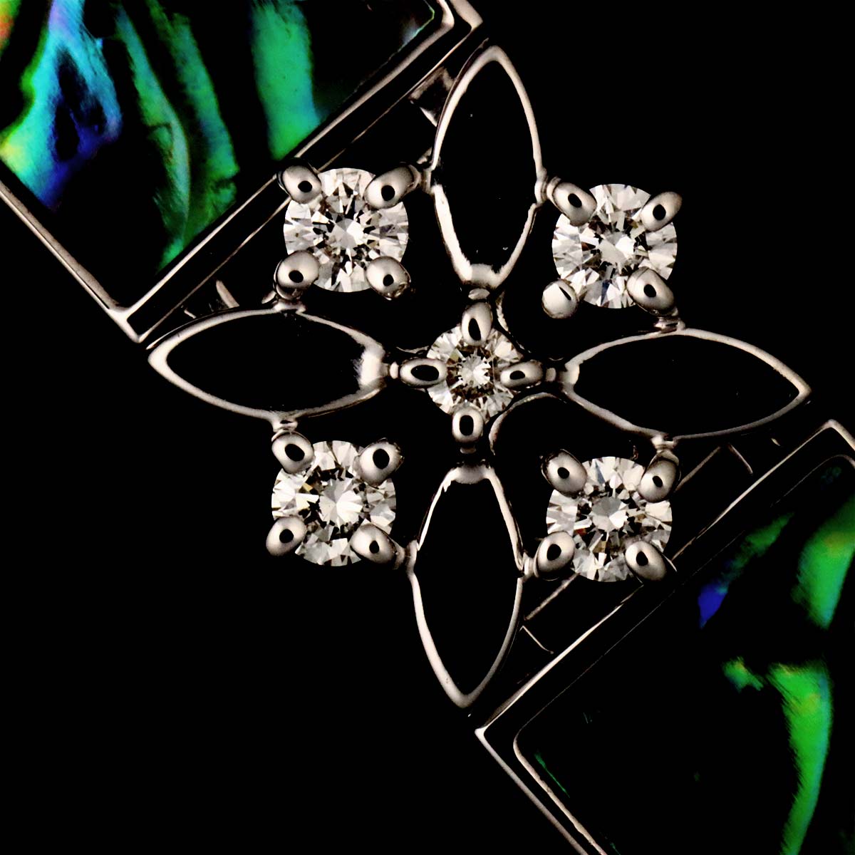 MOP Diamond 0.43ct Necklace 18K WG 750