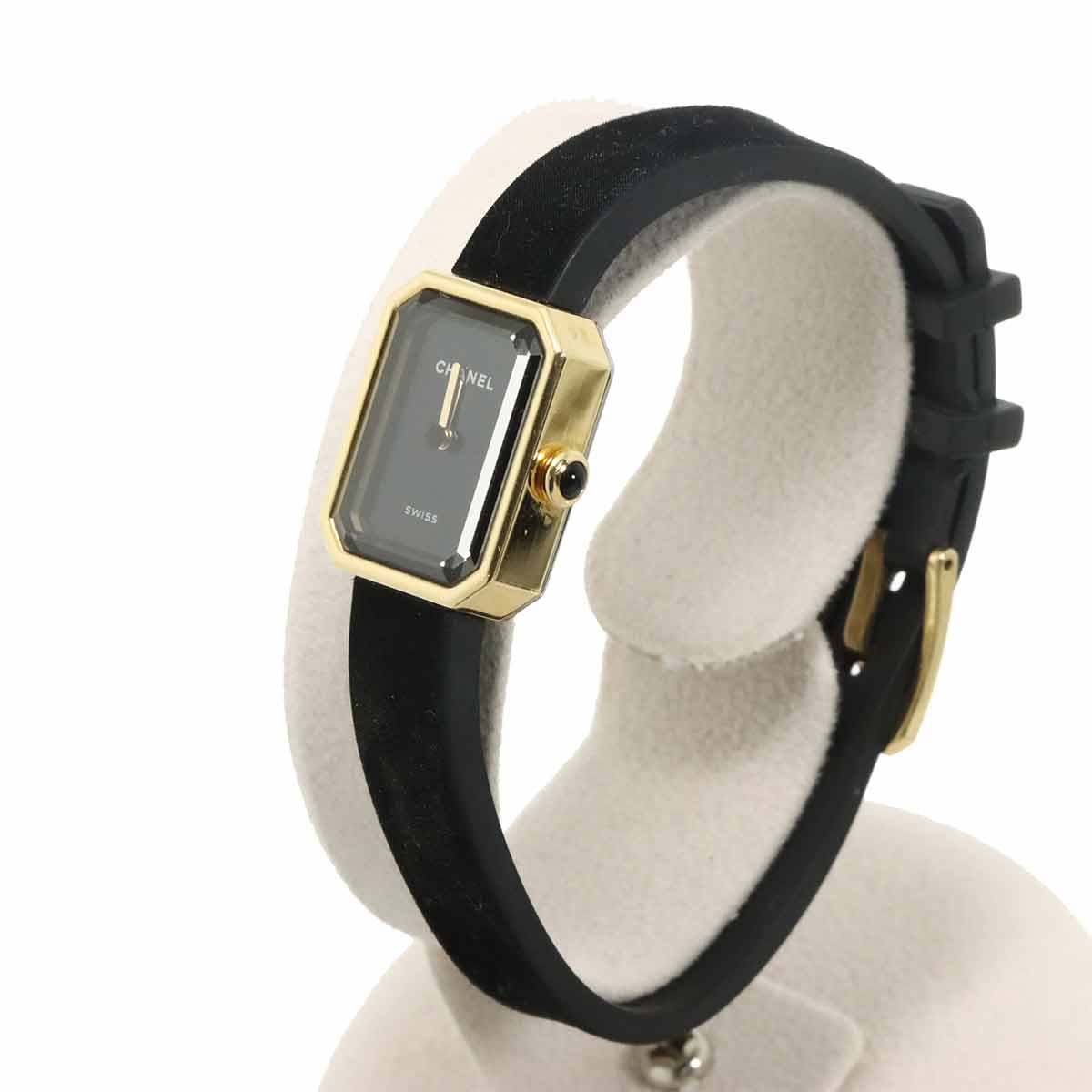 Premiere Velvet H6125 K18YG Quartz Black Dial Ladies