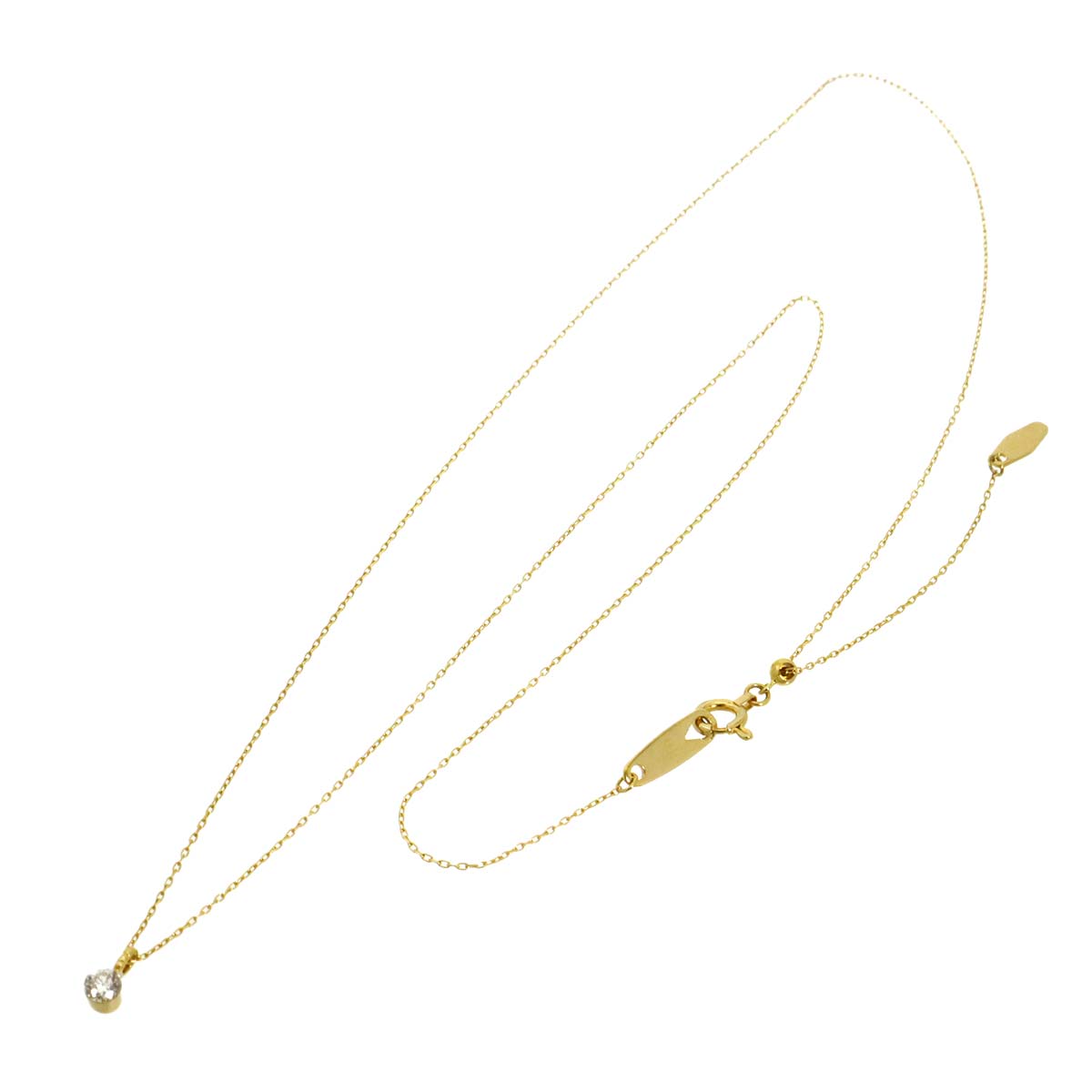 4C Diamond Necklace 18K Yellow Gold 750