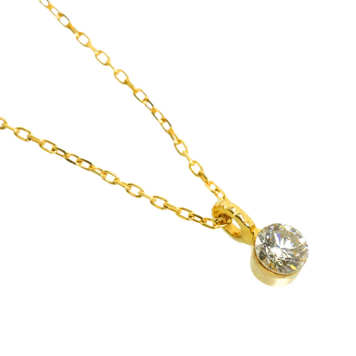 4C Diamond Necklace 18K Yellow Gold 750