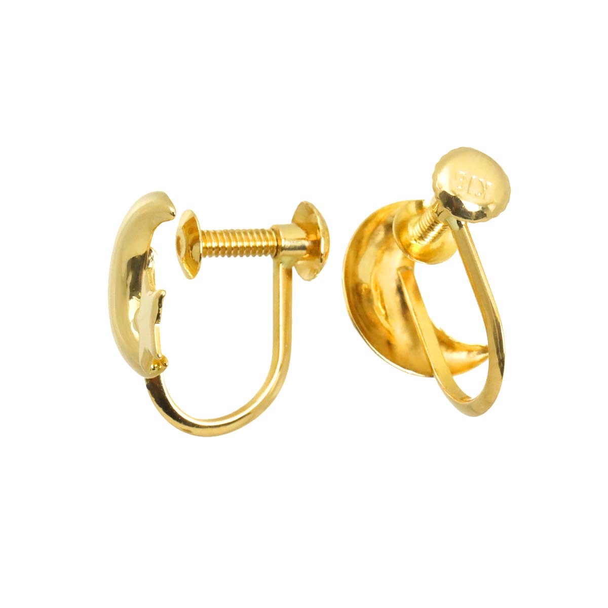 Earrings Pierced 18K K18 YG Yellow Gold 750