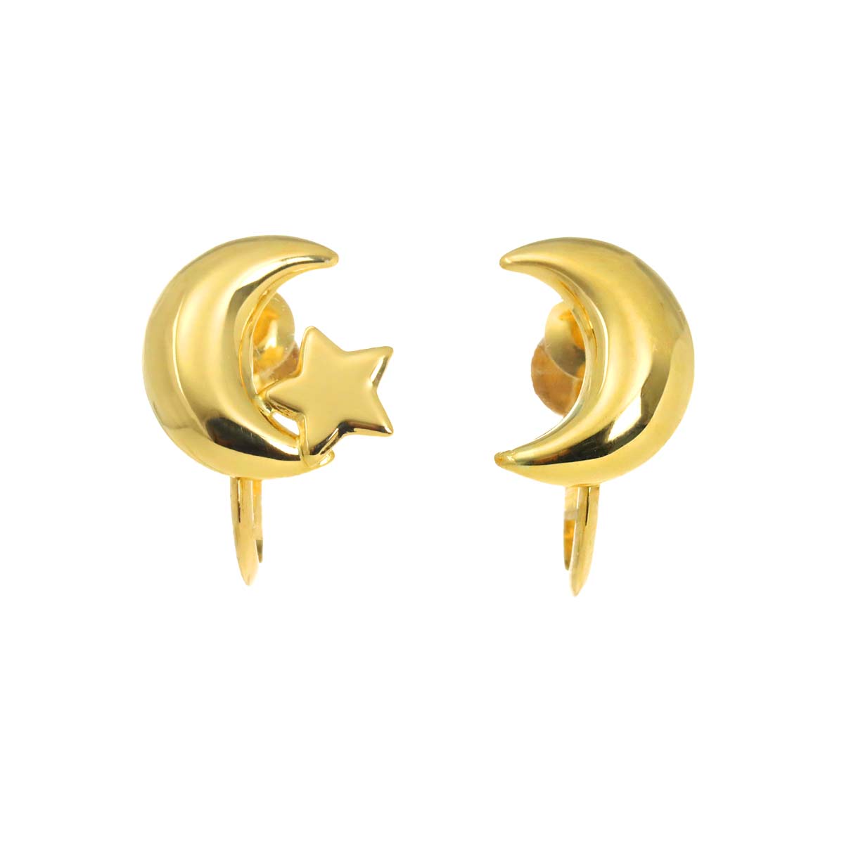 Earrings Pierced 18K K18 YG Yellow Gold 750