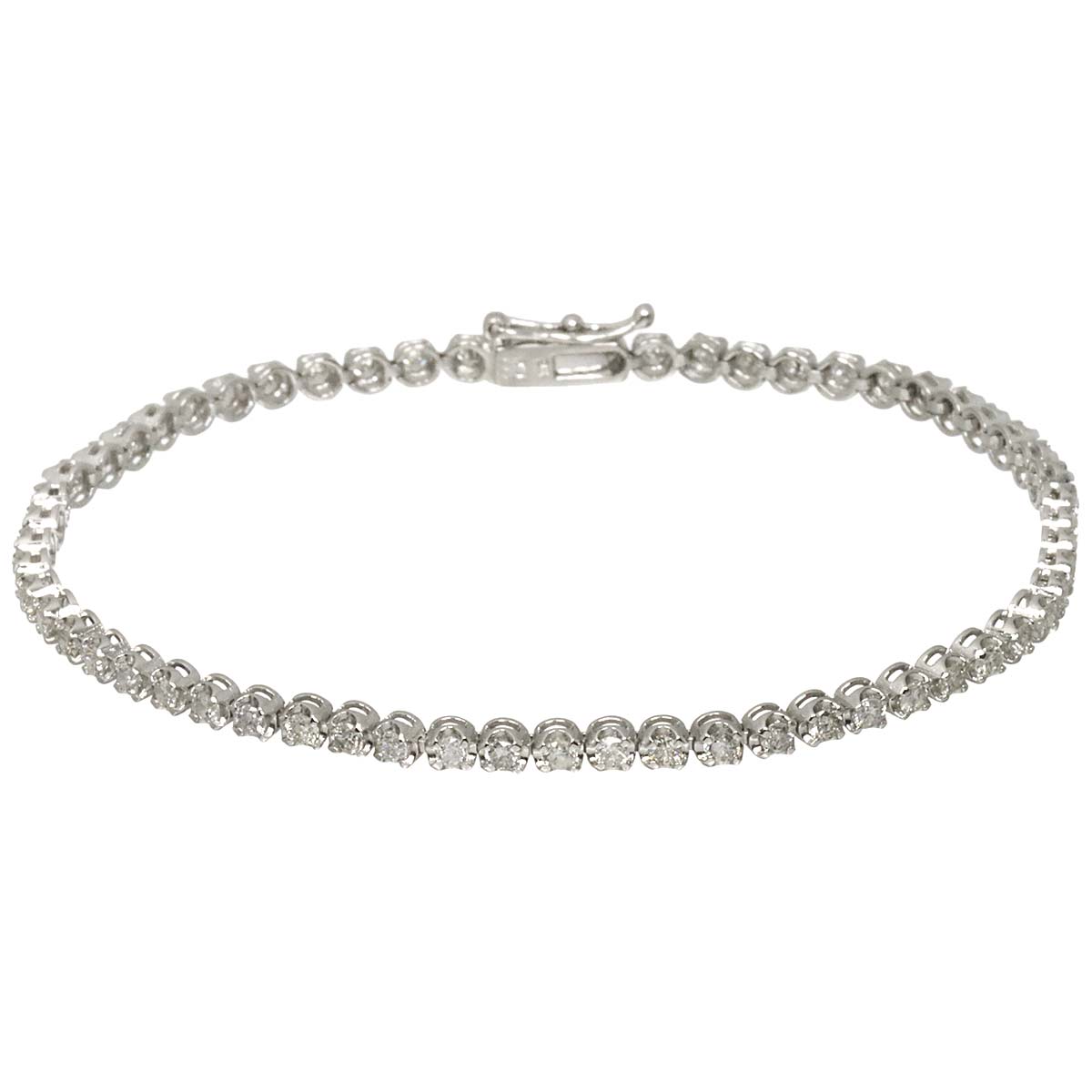 Diamond 2.11ct Bracelet 18K K18 WG White Gold 750