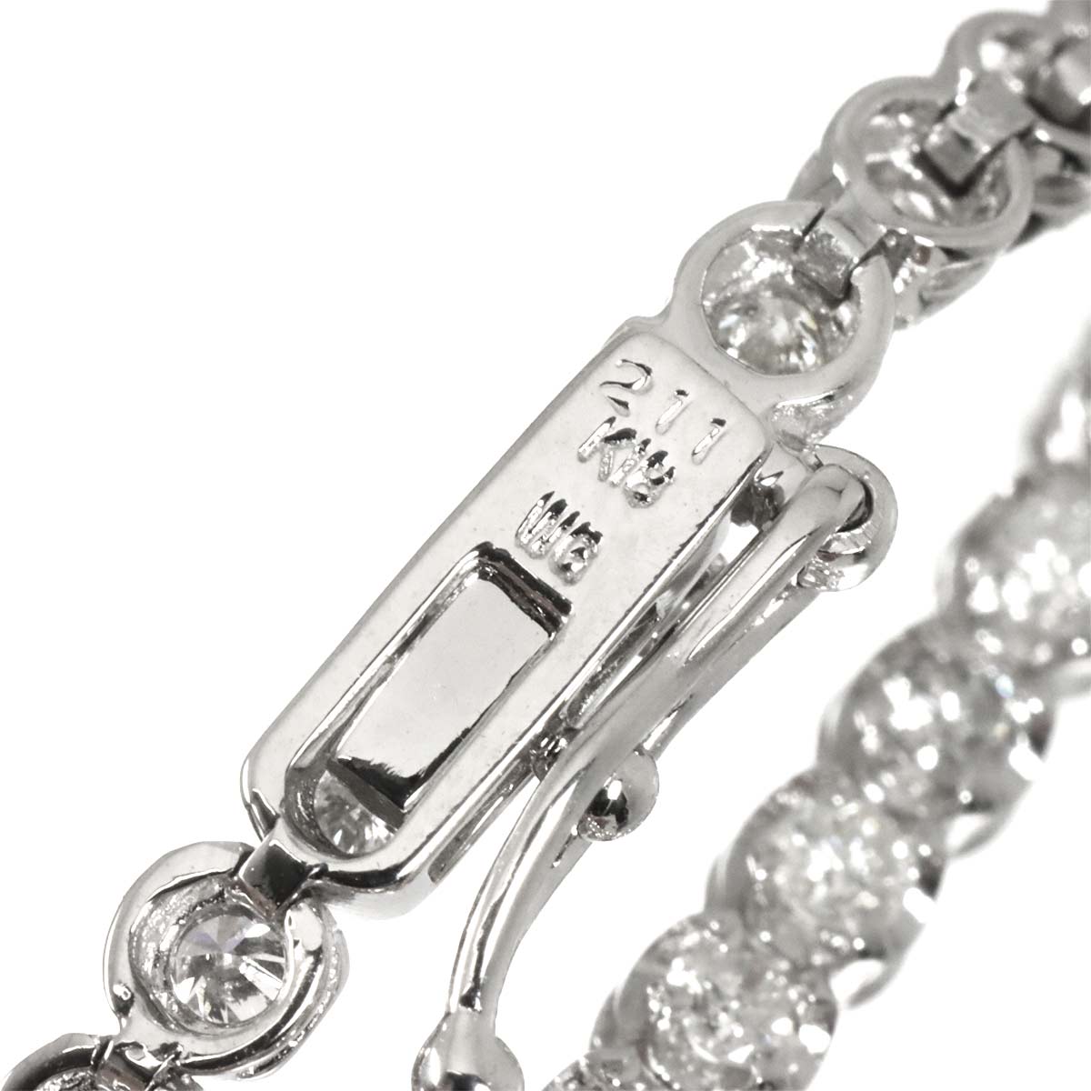 Diamond 2.11ct Bracelet 18K K18 WG White Gold 750
