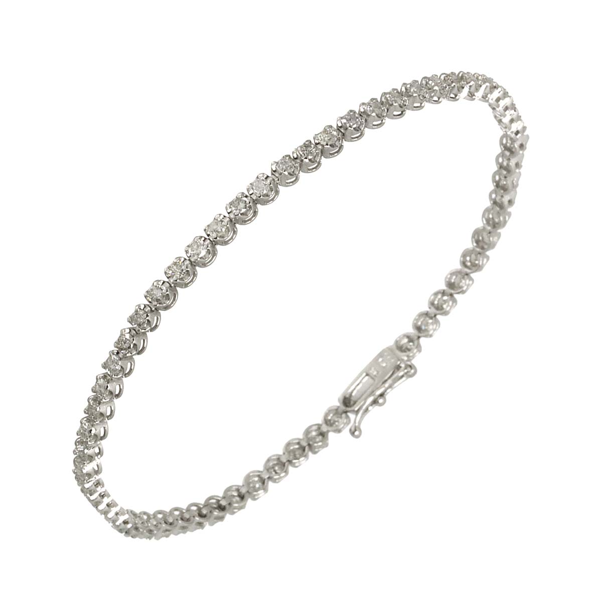 Diamond 2.11ct Bracelet 18K K18 WG White Gold 750