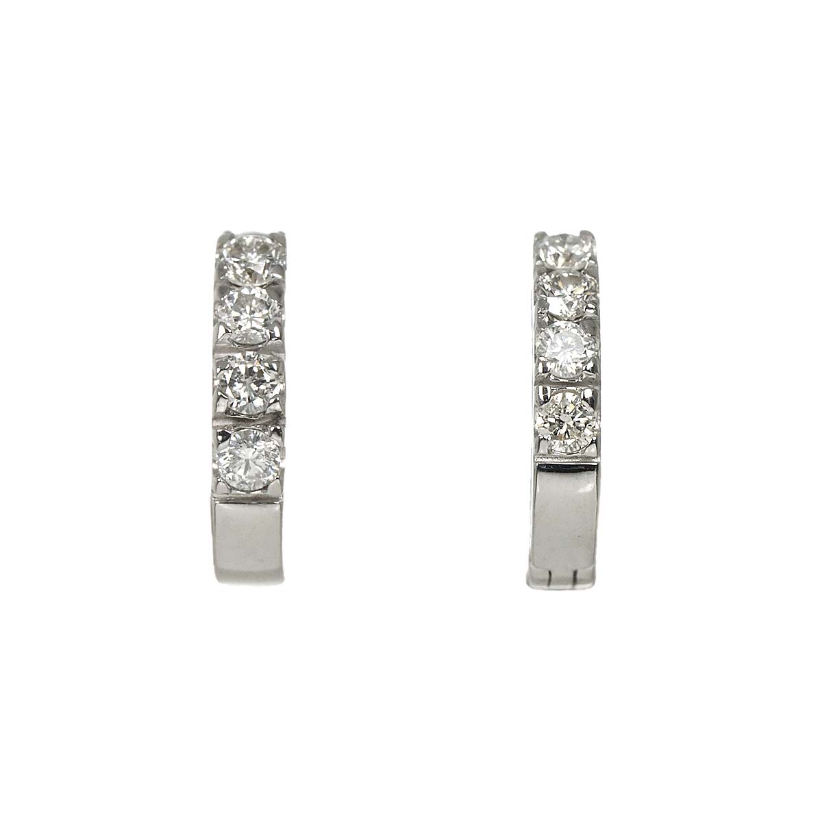 Diamond 0.26ct/0.26ct Earrings Pierced 18K K18 WG 750