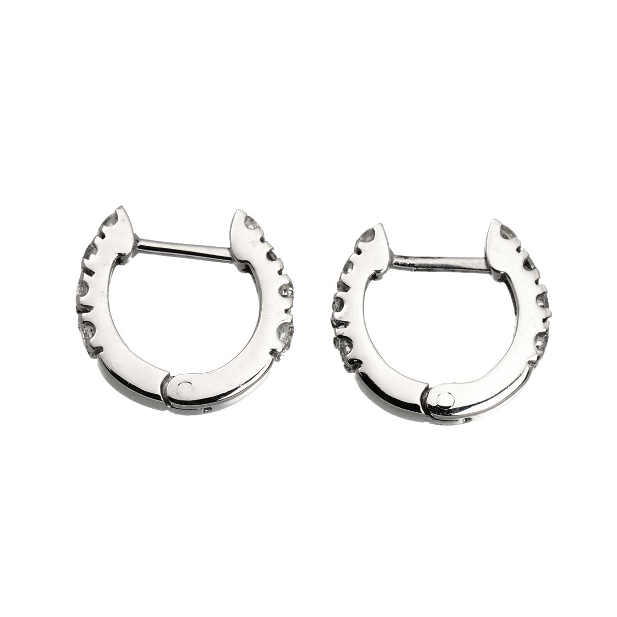 Diamond 0.26ct/0.26ct Earrings Pierced 18K K18 WG 750