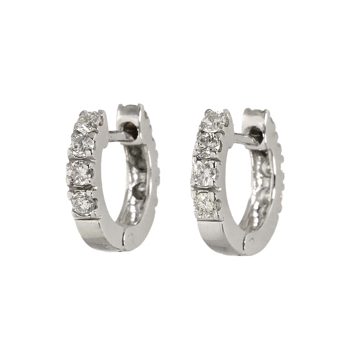 Diamond 0.26ct/0.26ct Earrings Pierced 18K K18 WG 750