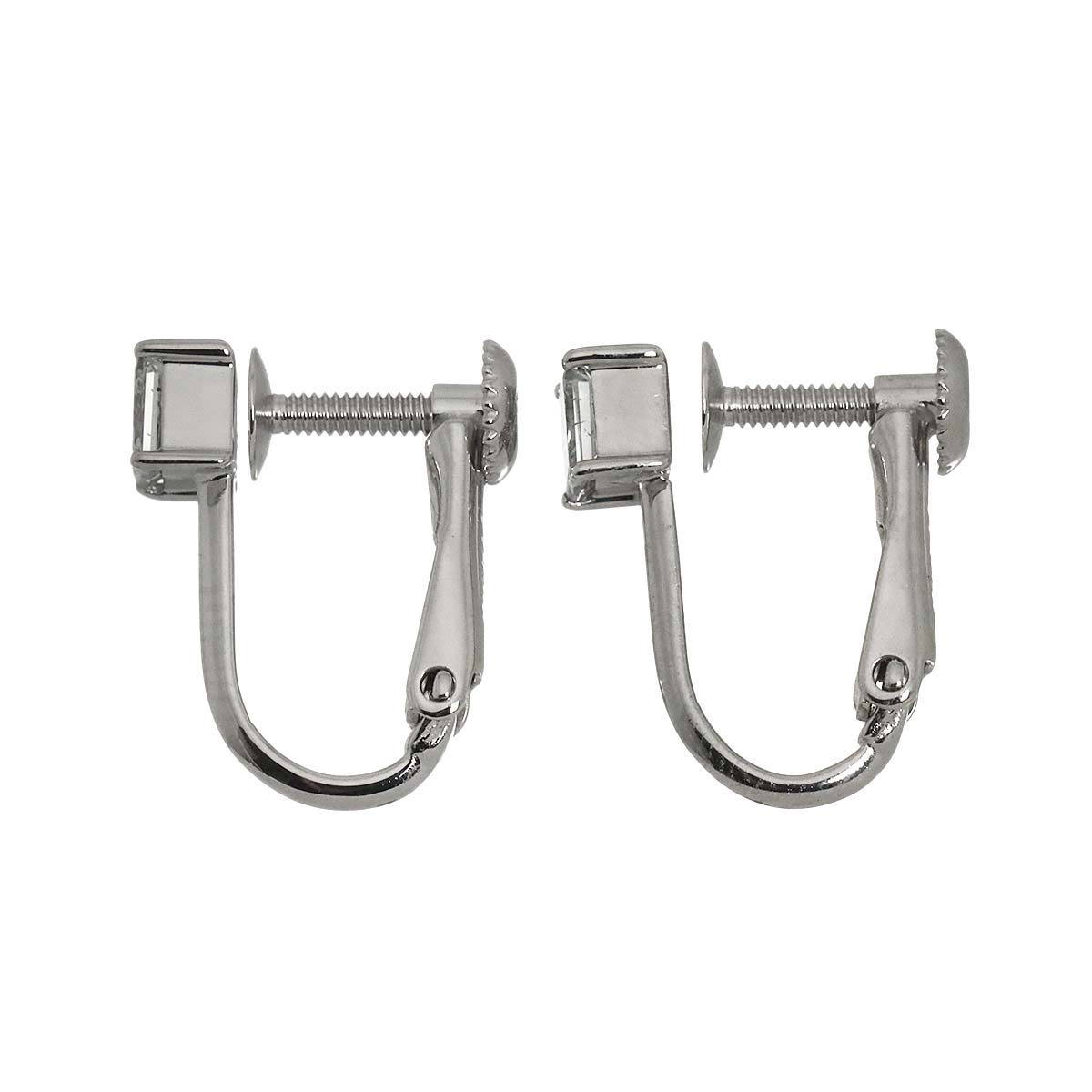 Diamond 0.20ct/0.20ct Earrings Clip on Platinum 14K White Gold 585