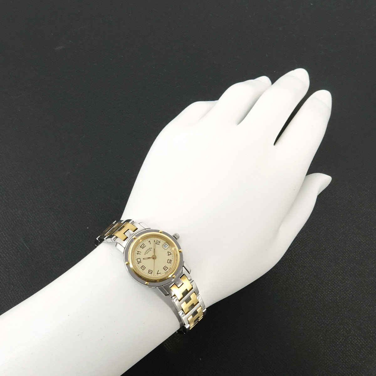 Clipper Two Tone CL4 220 Quartz Date cream Dial Ladies Watch
