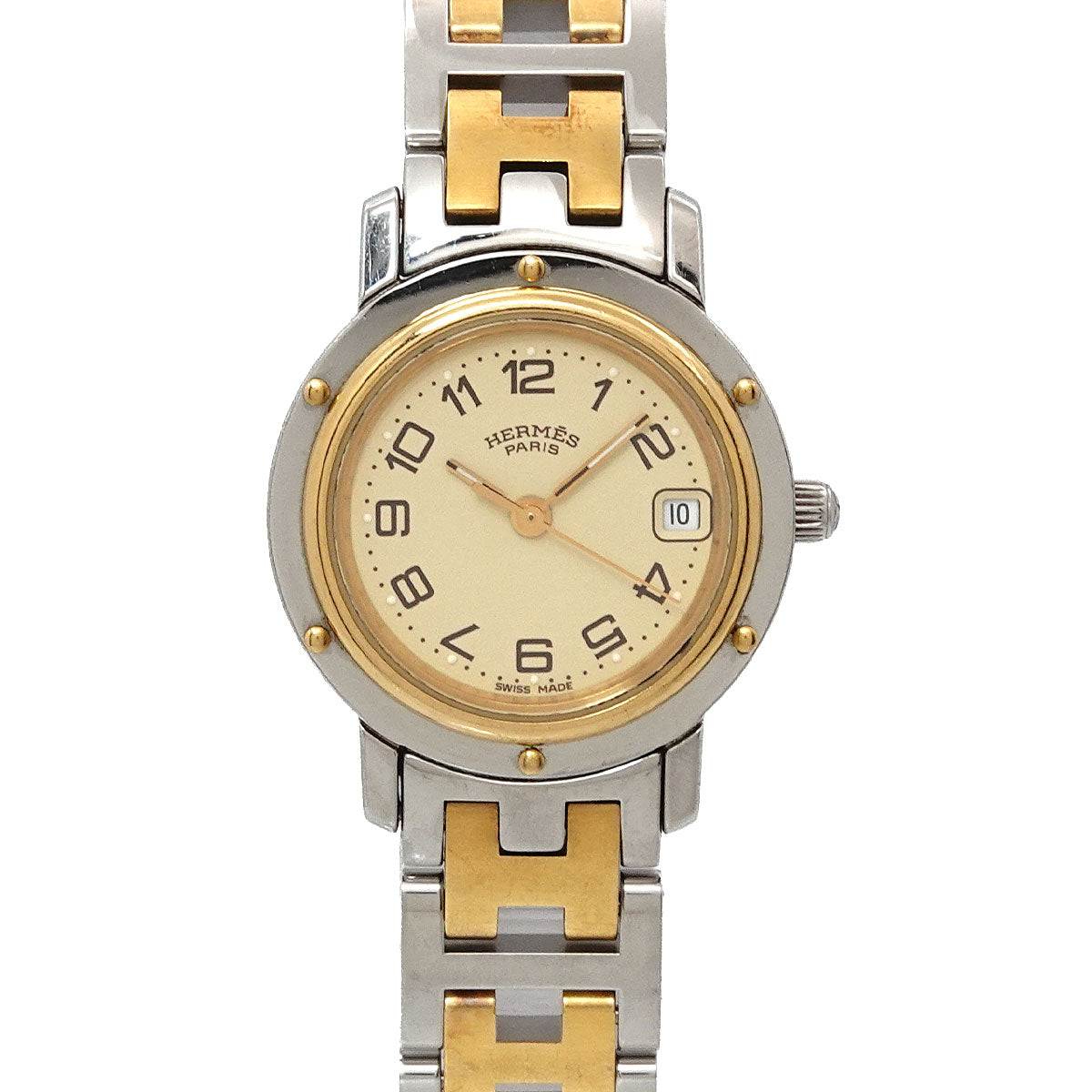 Clipper Two Tone CL4 220 Quartz Date cream Dial Ladies Watch
