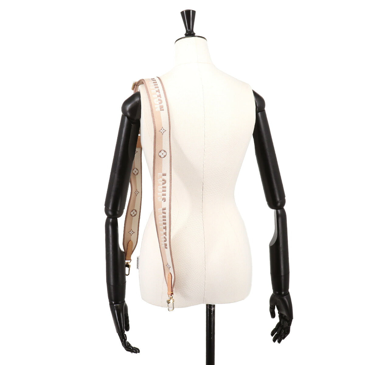 Shoulder Strap Canvas Leather Beige Logos
