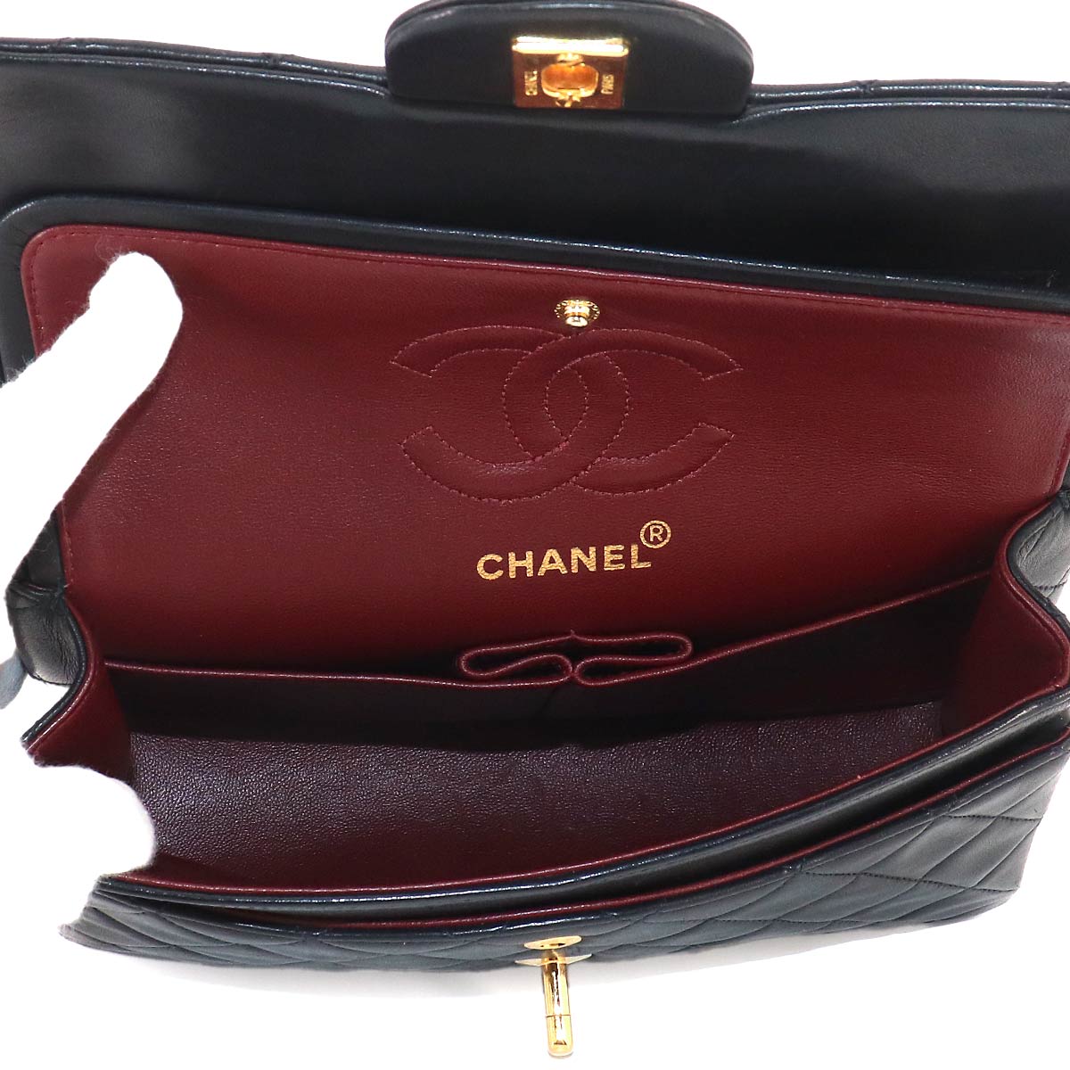 Matelasse 23 Chain Shoulder Bag Leather Black A01113 Vintage