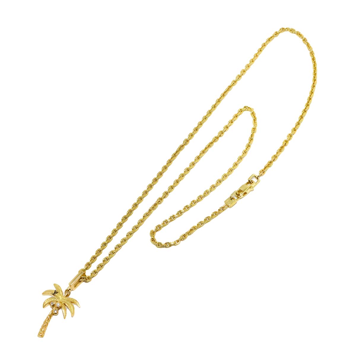 Palm tree Diamond Necklace 18K YG 750