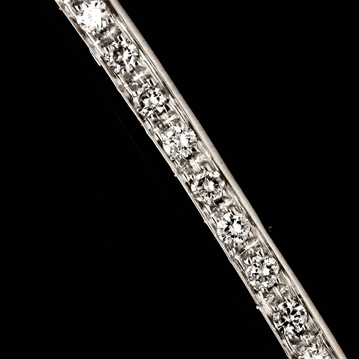 Onyx Diamond Brooch 18K White Gold 750