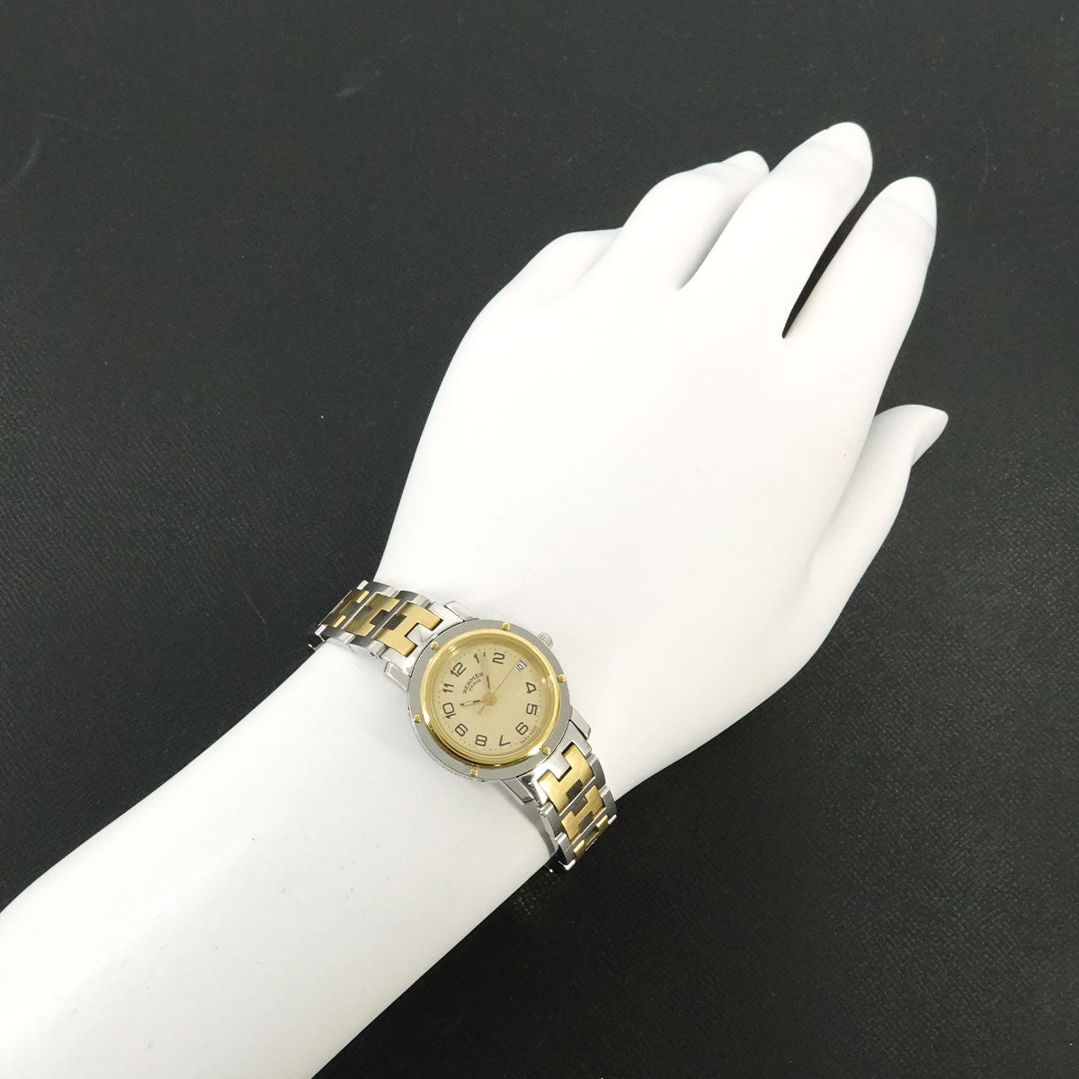Clipper Two Tone CL4 220 Quartz Date cream Dial Ladies Watch