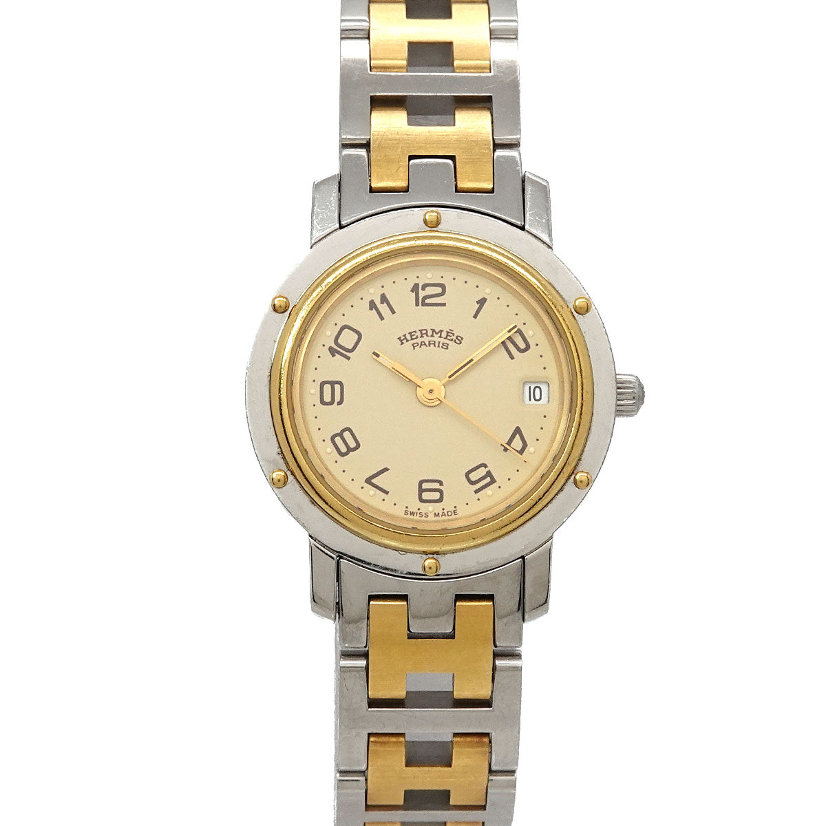 Clipper Two Tone CL4 220 Quartz Date cream Dial Ladies Watch