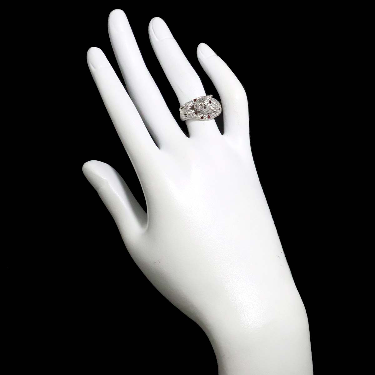 Ruby Diamond Ring Pt Platinum size5.75-6(US)