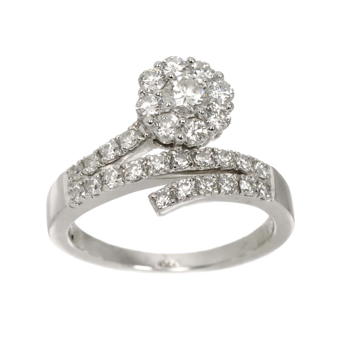 Diamond 0.96ct Ring 18K WG 750 Size6.25-6.5(US)