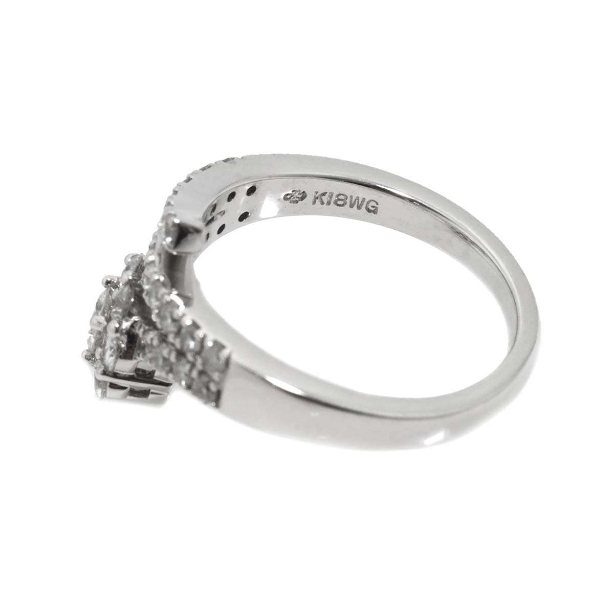 Diamond 0.96ct Ring 18K WG 750 Size6.25-6.5(US)