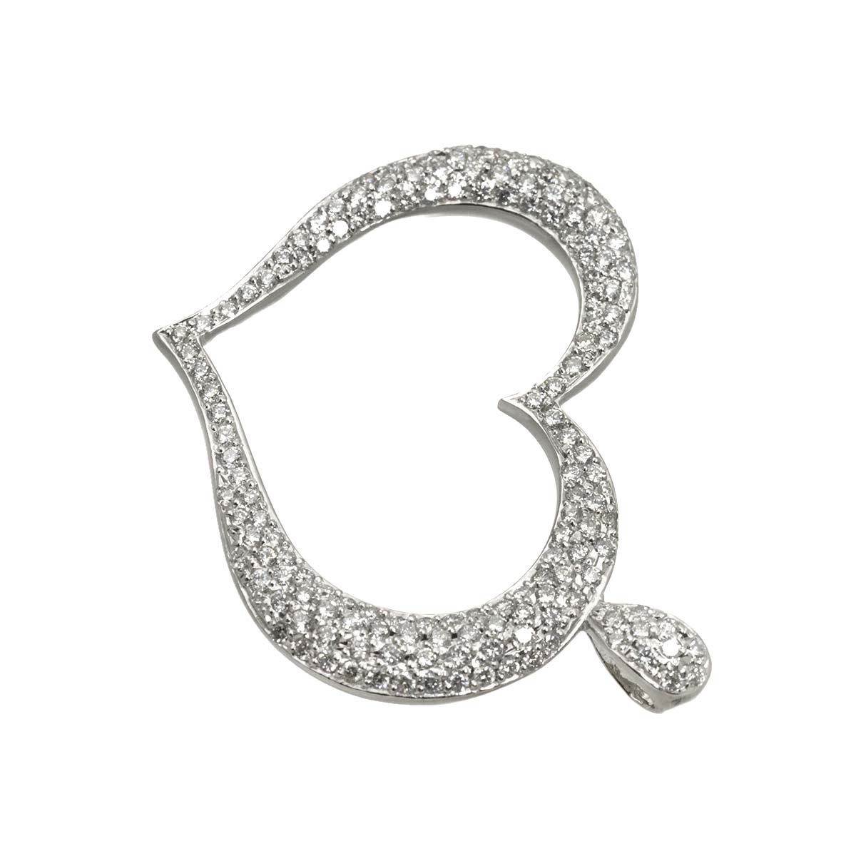 Diamond 1.50ct Pendant Top 18K K18 WG White Gold 750