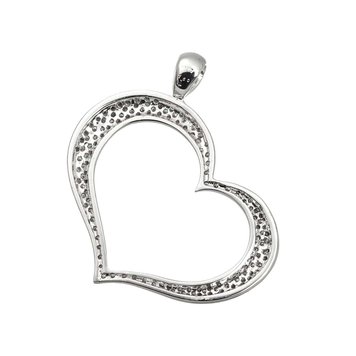 Diamond 1.50ct Pendant Top 18K K18 WG White Gold 750