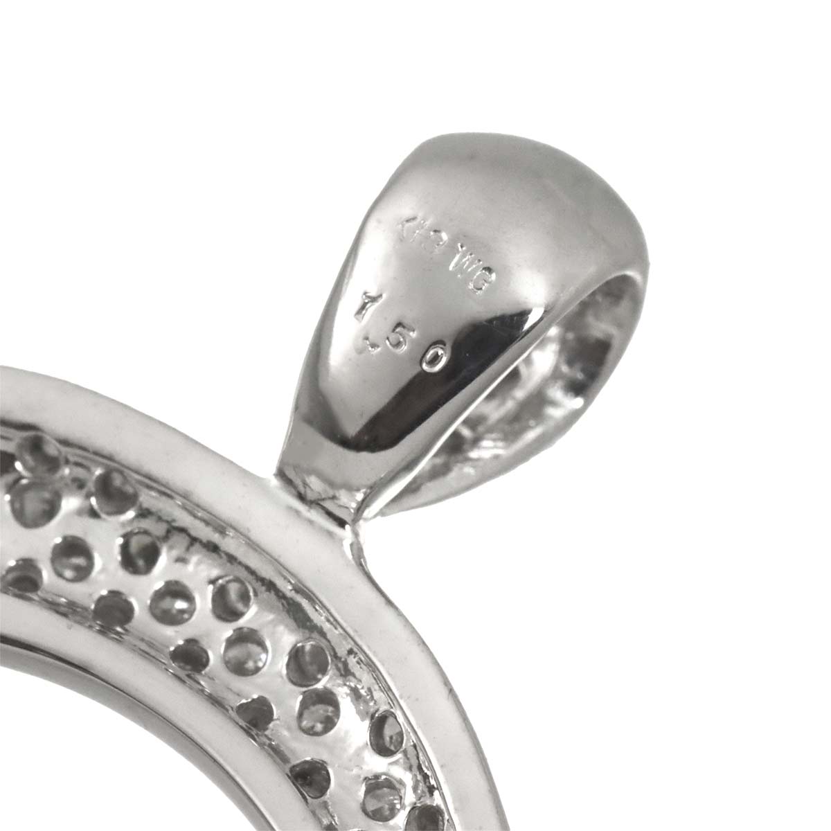 Diamond 1.50ct Pendant Top 18K K18 WG White Gold 750