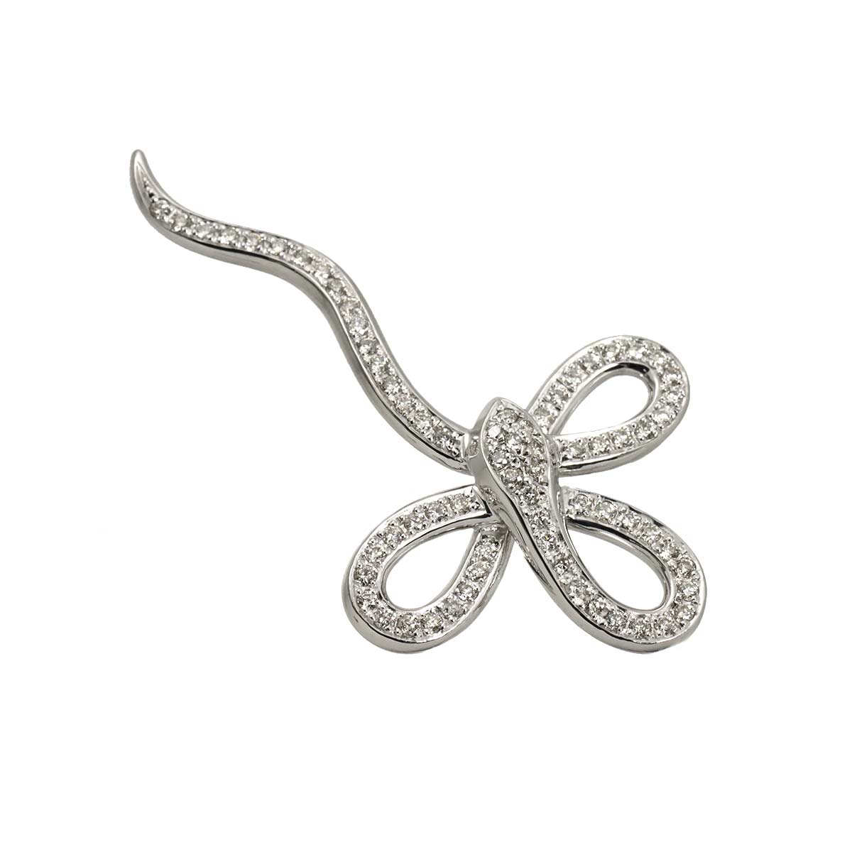 Diamond 1.00ct Pendant Top 18K K18 WG White Gold 750