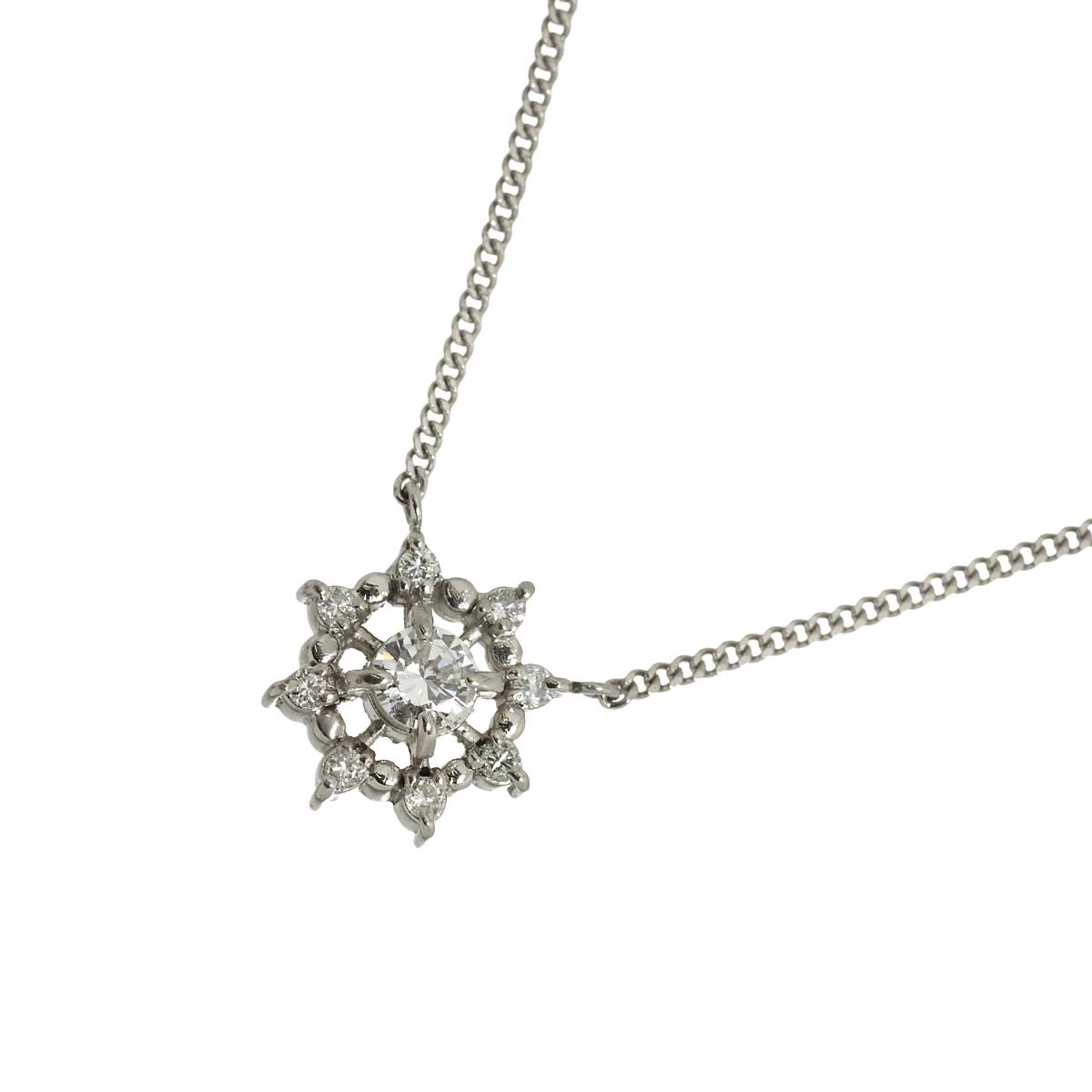 Diamond 0.21ct/0.12ct Necklace Pt Platinum
