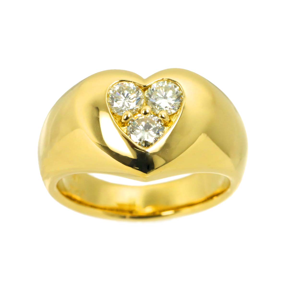 Diamond 0.58ct Ring 18K YG Yellow Gold 750 Size5.75-6(US)