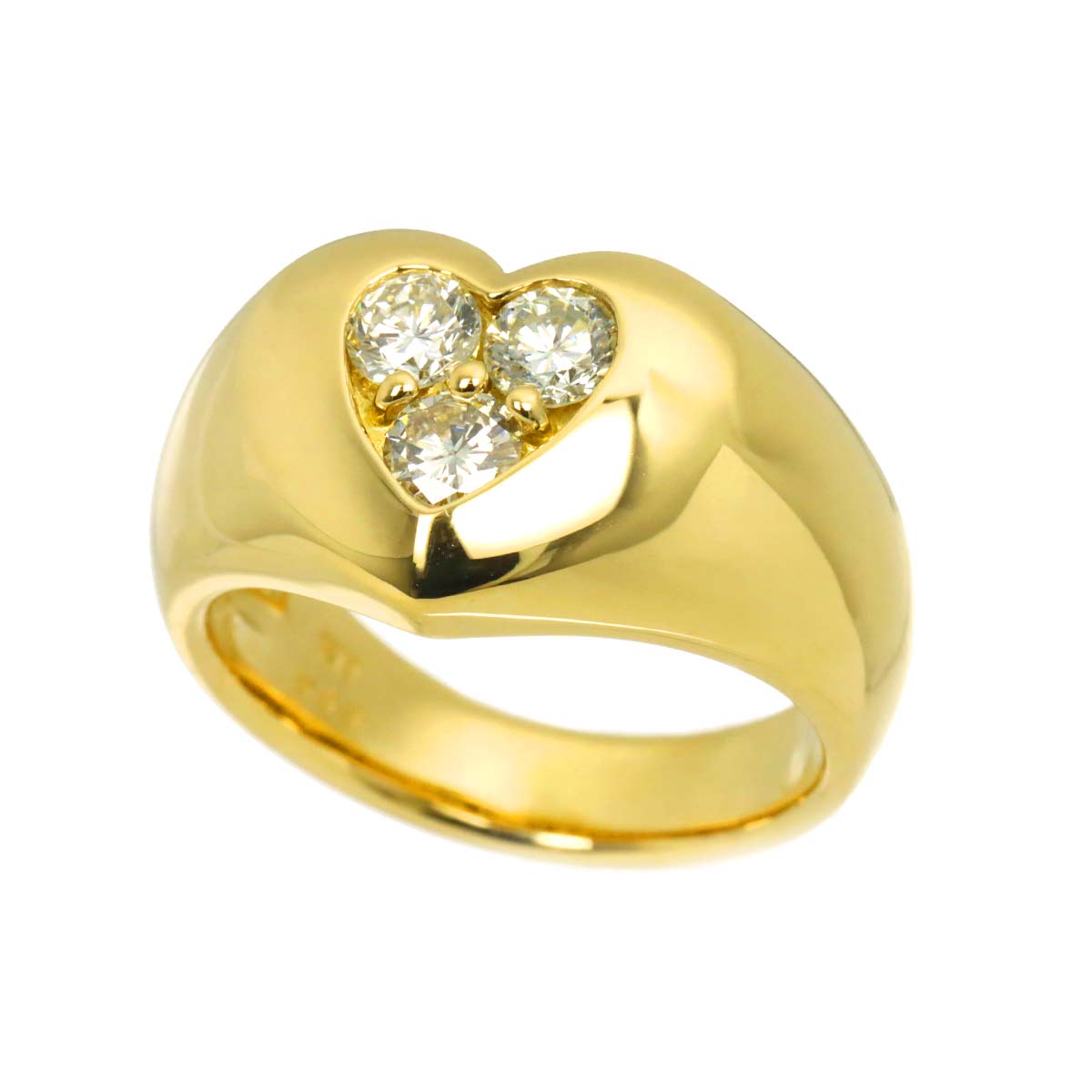 Diamond 0.58ct Ring 18K YG Yellow Gold 750 Size5.75-6(US)