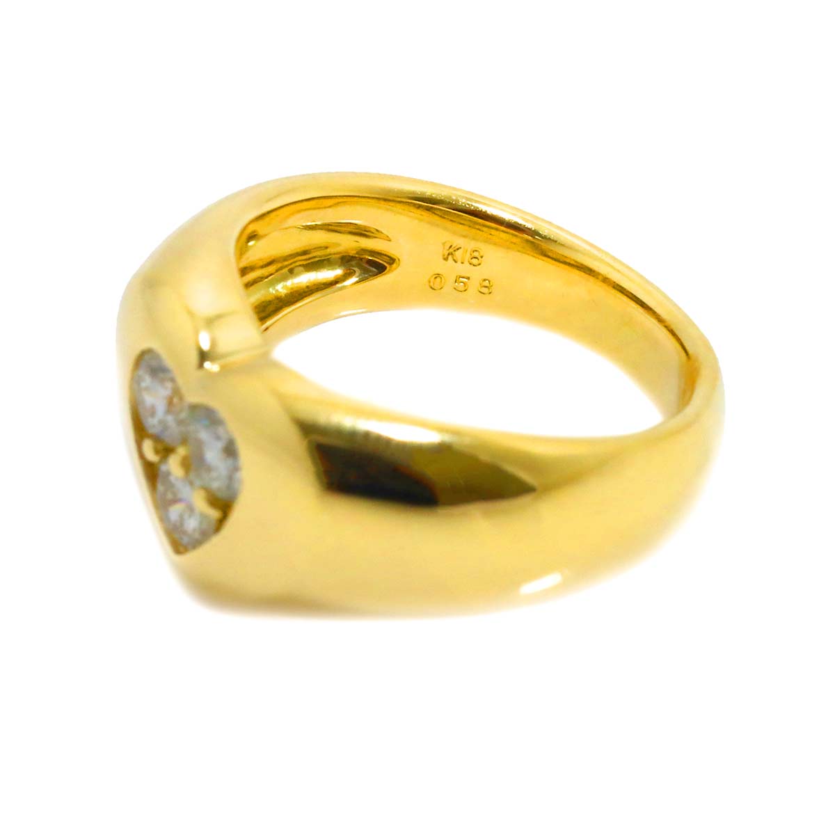 Diamond 0.58ct Ring 18K YG Yellow Gold 750 Size5.75-6(US)