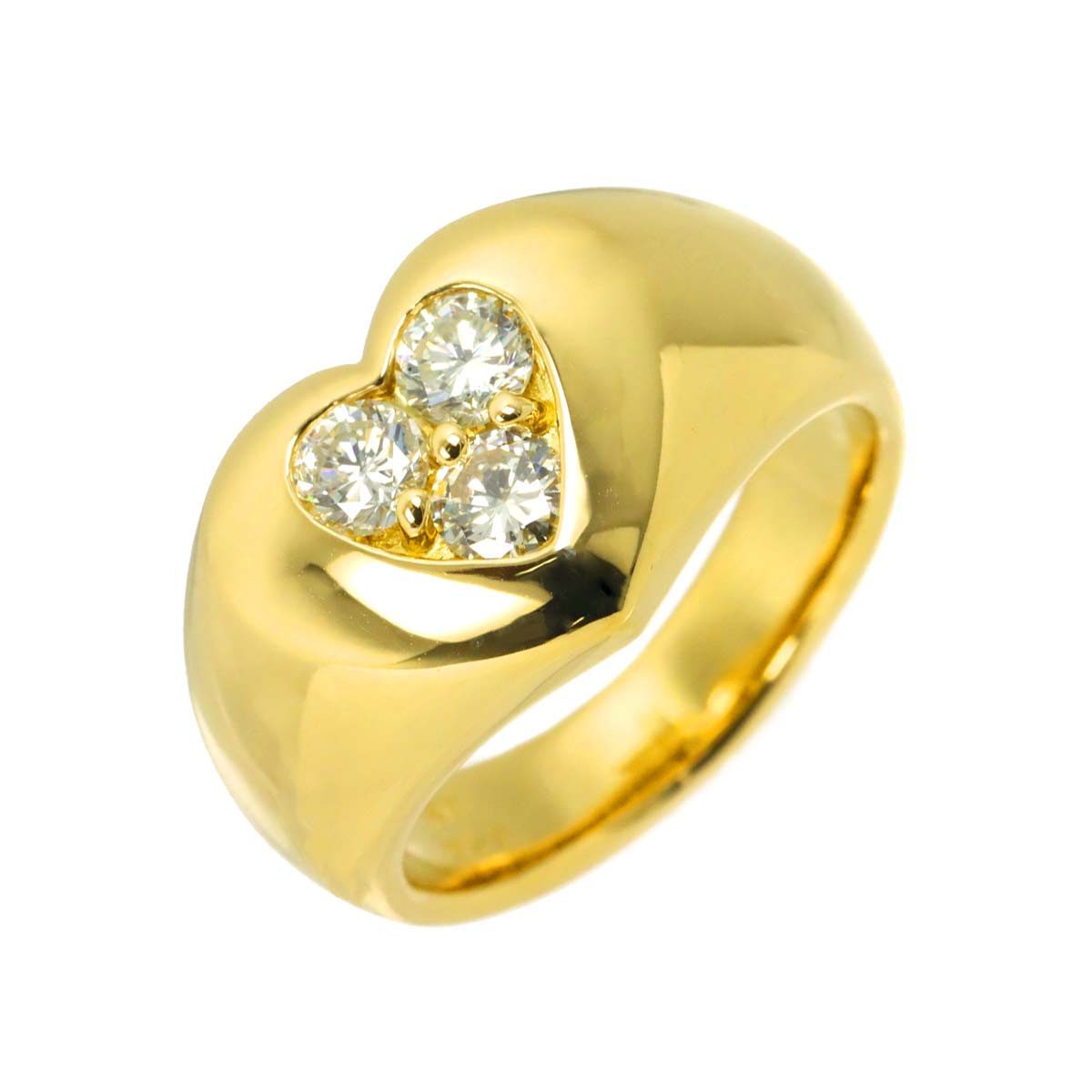 Diamond 0.58ct Ring 18K YG Yellow Gold 750 Size5.75-6(US)