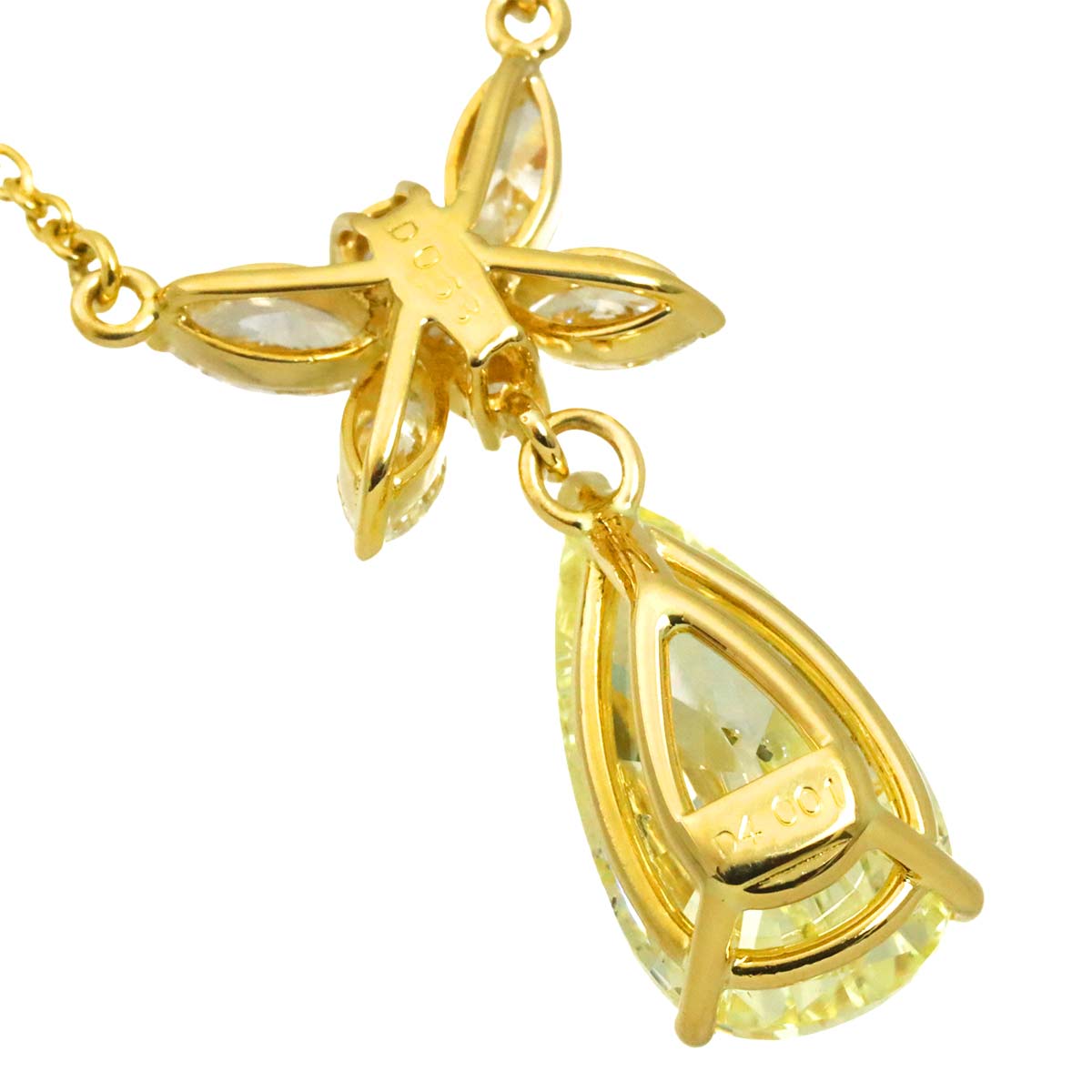 Diamond 4.001ct/0.63ct Necklace 18K YG Yellow Gold 750