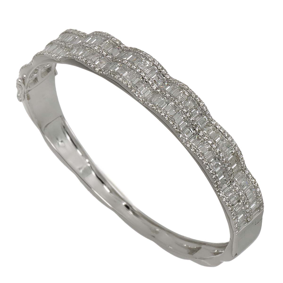Diamond 7.36ct Bracelet 18K K18 WG White Gold 750