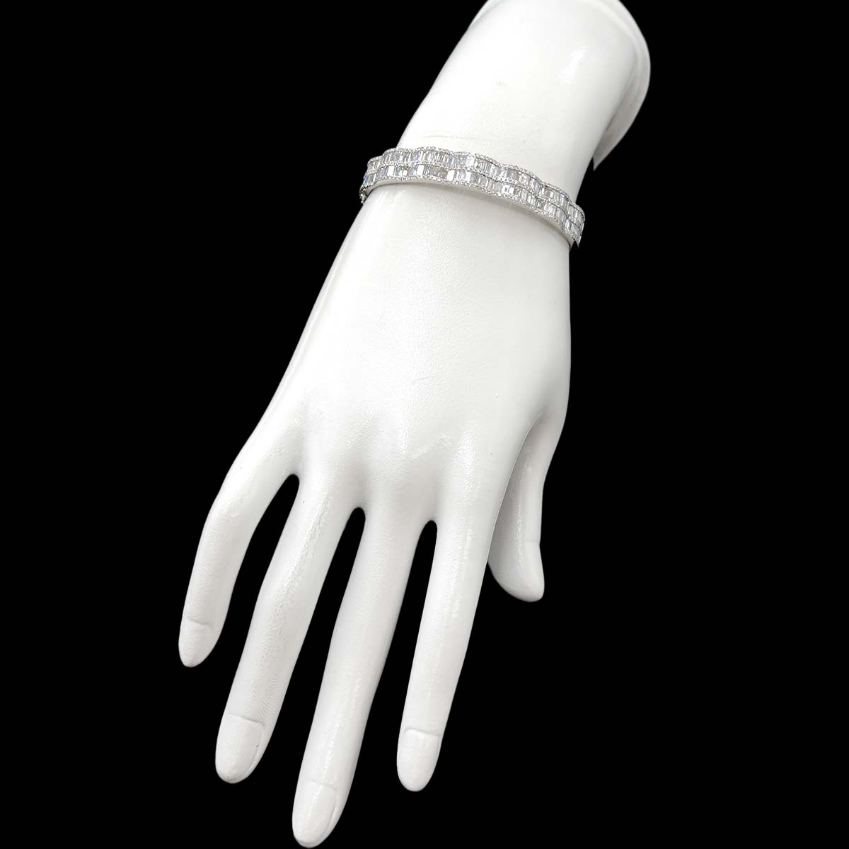 Diamond 7.36ct Bracelet 18K K18 WG White Gold 750