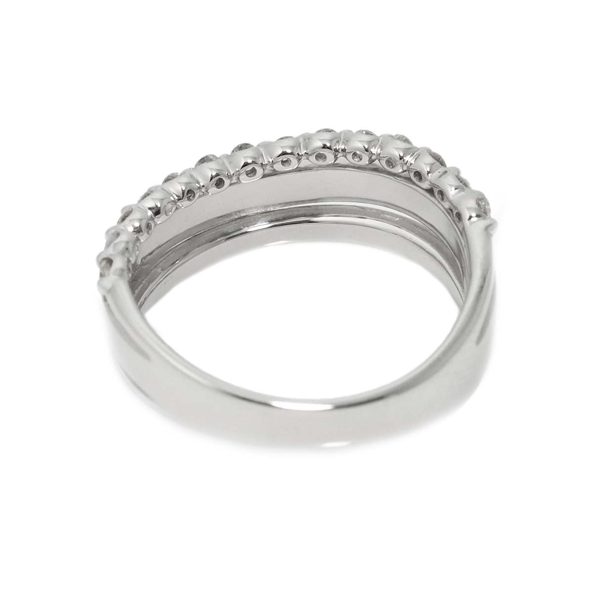 Diamond 0.34ct Ring 18K K18 WG White Gold size5.25-5.5(US)