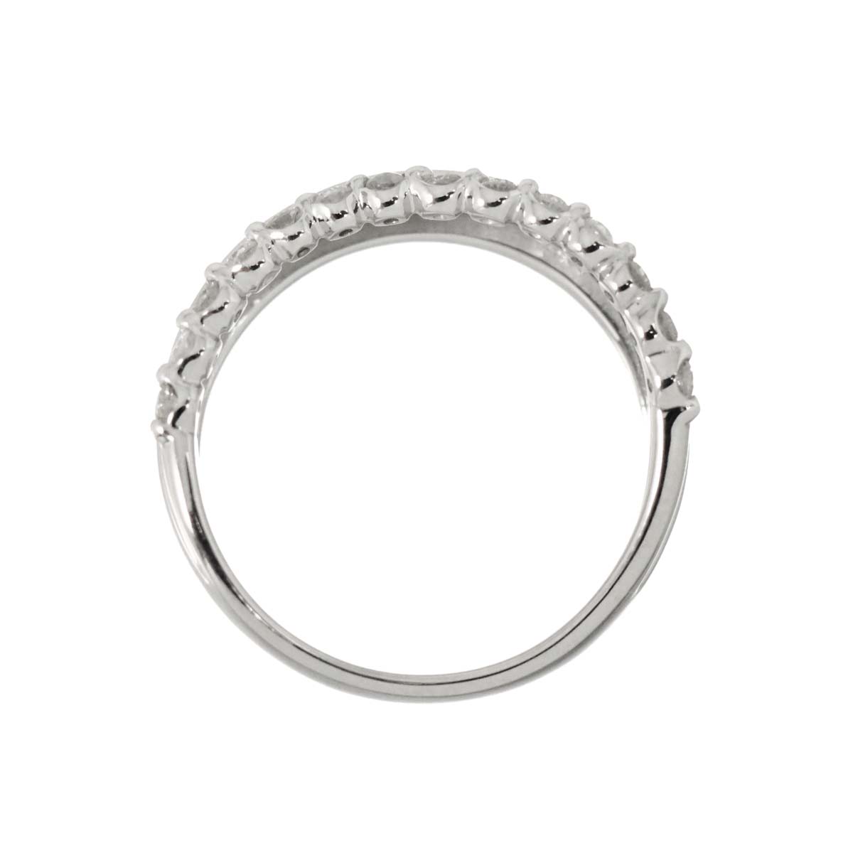 Diamond 0.34ct Ring 18K K18 WG White Gold size5.25-5.5(US)