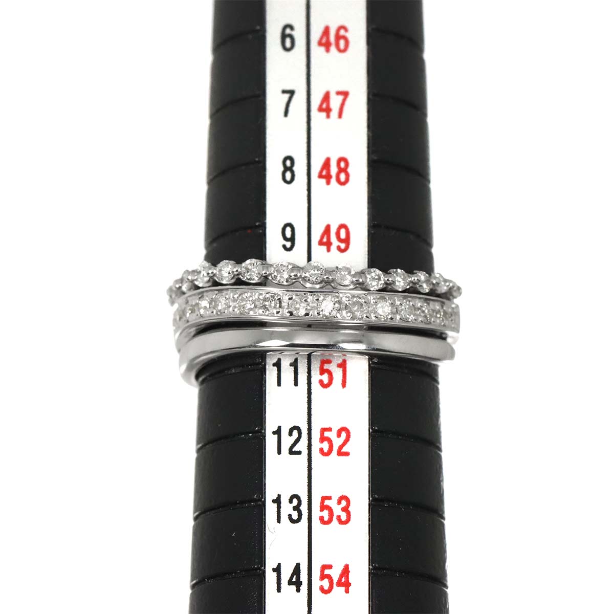 Diamond 0.34ct Ring 18K K18 WG White Gold size5.25-5.5(US)