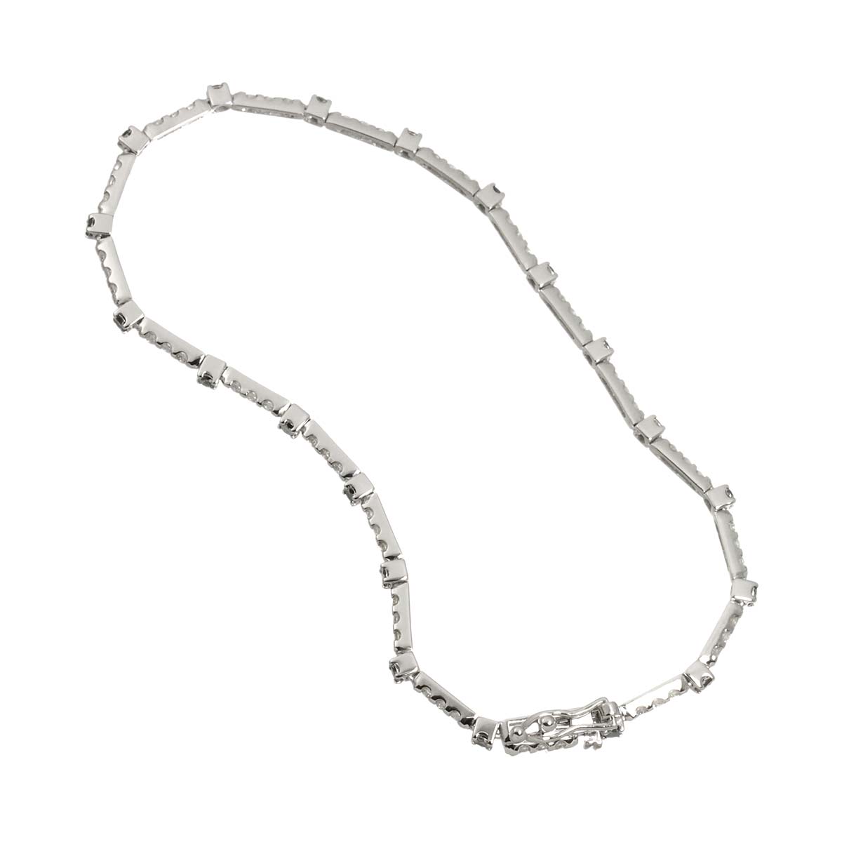 Diamond 0.54ct BlackDiamond 0.56ct Bracelet 18K K18 WG White Gold 750