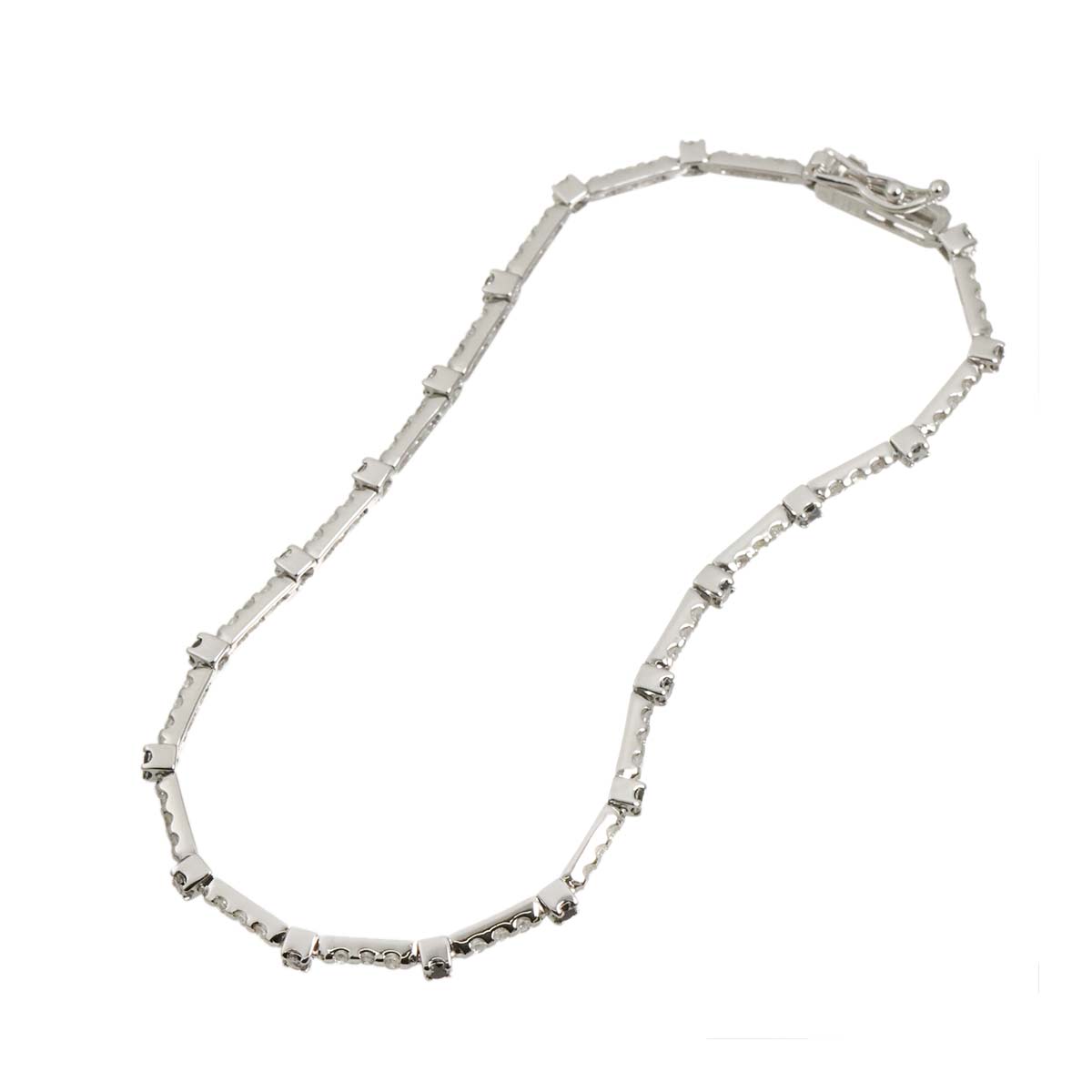 Diamond 0.54ct BlackDiamond 0.56ct Bracelet 18K K18 WG White Gold 750