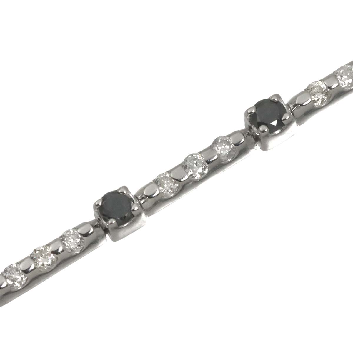 Diamond 0.54ct BlackDiamond 0.56ct Bracelet 18K K18 WG White Gold 750