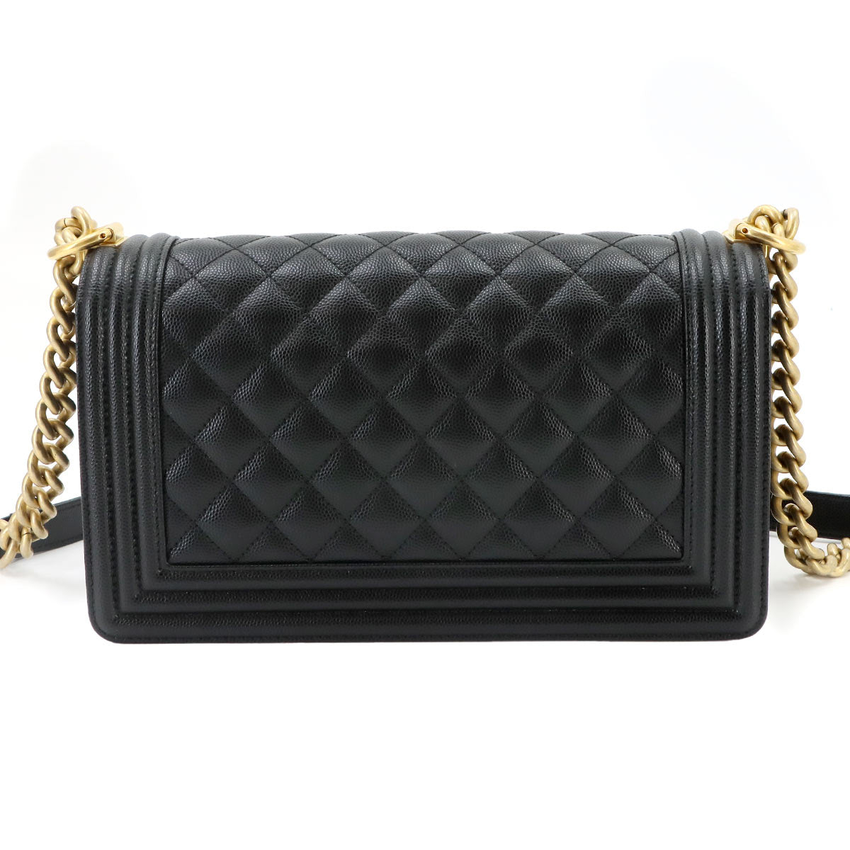 BOY CHANEL Chain Shoulder Bag Leather Black A67086 Purse