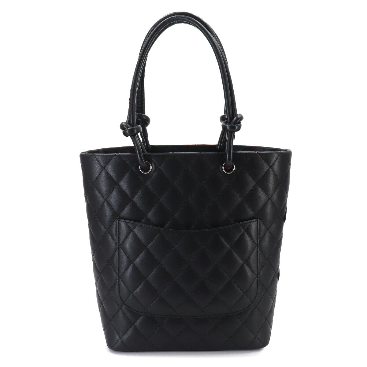 Cambon Line Medium Tote Bag Leather Enamel Black A25167 Purse