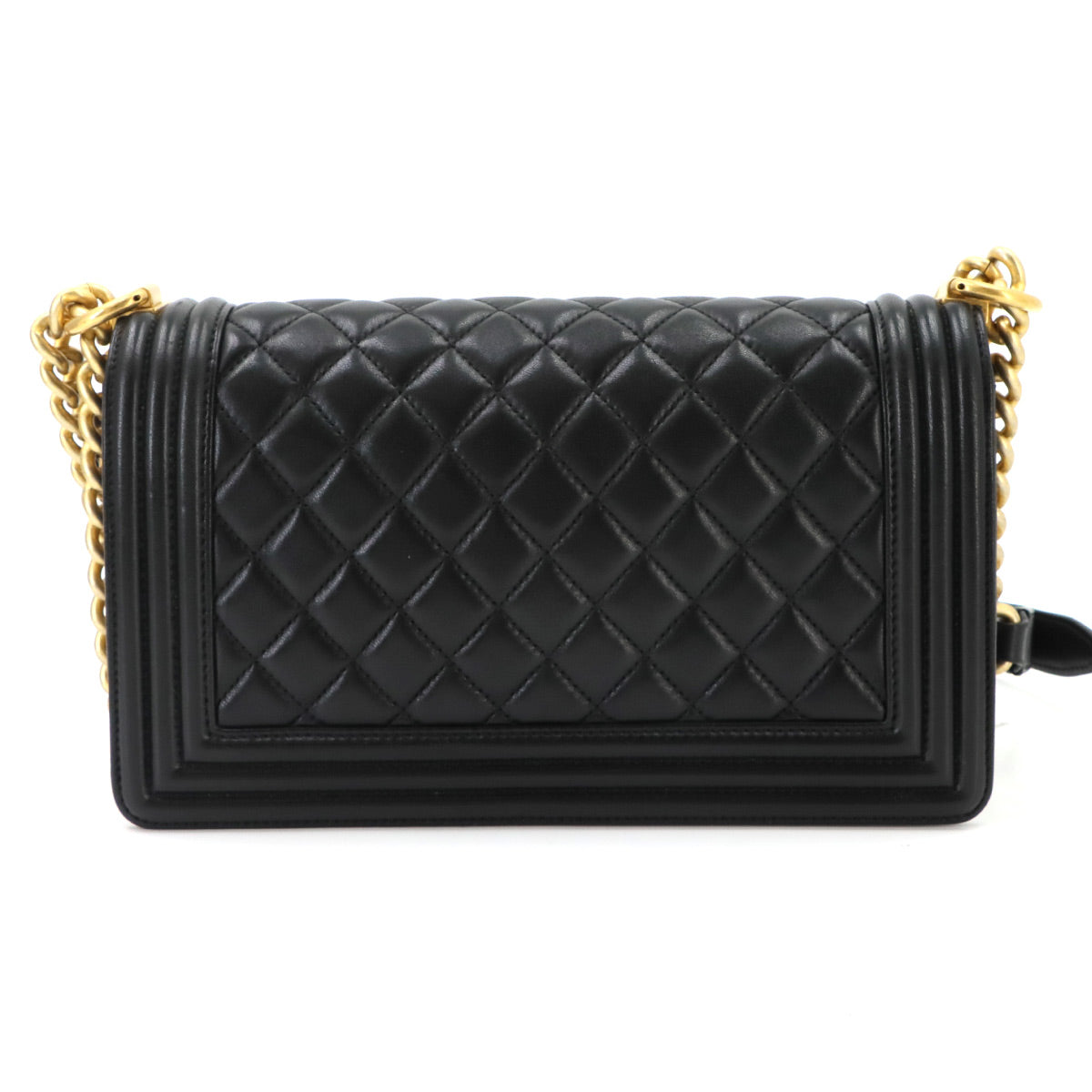 BOY CHANEL Chain Shoulder Bag Leather Black A67086 Purse
